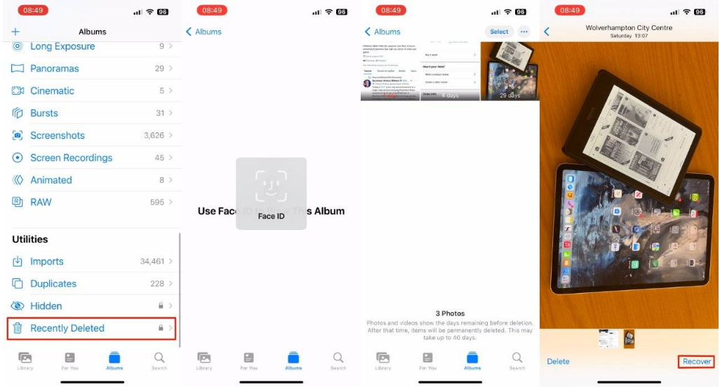 印台苹果14维修分享 iPhone14 上恢复已删除的照片 