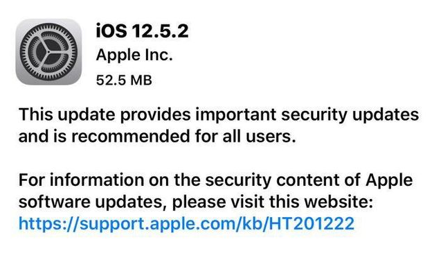 印台苹果手机维修分享iOS12.5.2发布，建议所有老苹果用户安装 